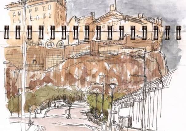 Edinburgh Sketcher captures Edinburgh Castle