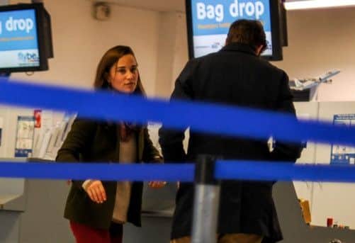 Pippa Middleton checks in at Inverness airport on October 20 2013. Picture: Hemedia