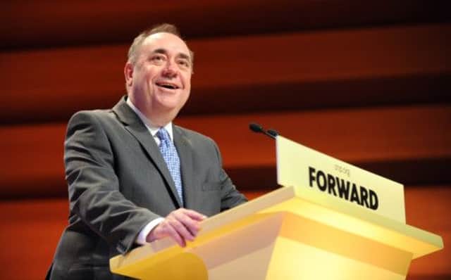 Alex Salmond talking to the party faithful about his vision for idependence in Perth last week. Picture: Jane Barlow