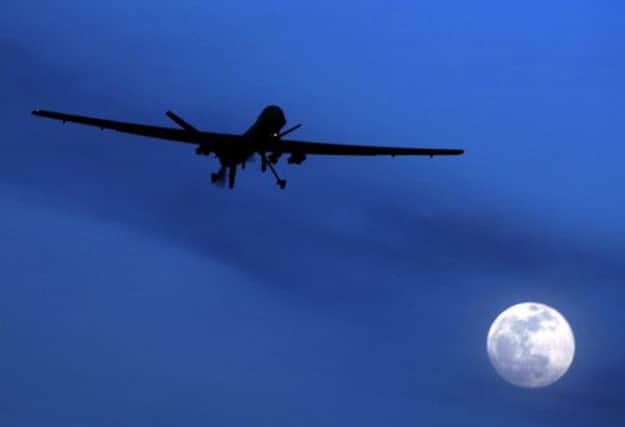 An unmanned U.S. Predator drone flies over Kandahar Air Field, southern Afghanistan. Picture: AP