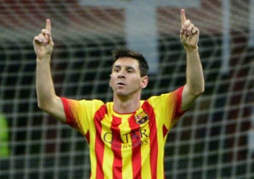 Lionel Messi celebrates his goal. Picture: AFP/Getty
