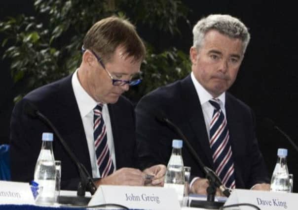 Dave King, left, and Paul Murray at a Rangers AGM in 2008. Picture: SNS