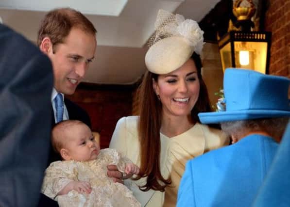 Baby George was well behaved for his first official engagement. Picture: Getty