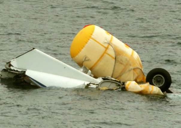 The wreckage of the Super Puma after August's tragedy. Picture: PA