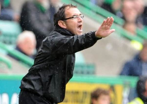 Hibs manager Pat Fenlon on the sideline during the 1-1 draw. Picture: Ian Rutherford