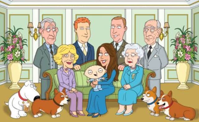 Family Guy's creators substituted Prince George for world domination obsessed Stewie. Picture: PA