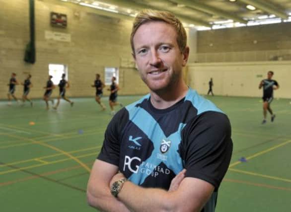 Paul Collingwood during his first training session with the Scotland squad in Edinburgh. Picture: Donald MacLeod