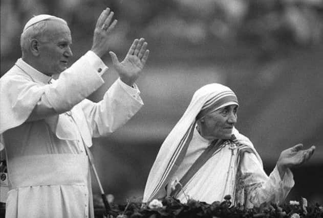 Pope John Paul ll with Mother Teresa who he allegedly asked  to be a cardinal. Picture: Getty