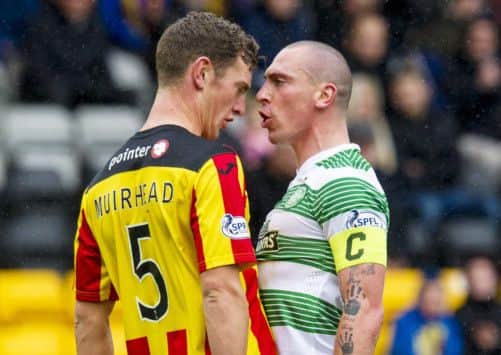 Scott Brown squares up to Aaron Muirhead. Picture: SNS