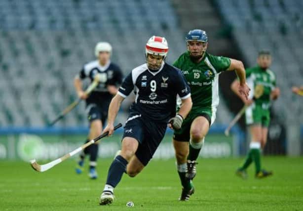 Finlay MacRae sets up an attack for the Scots against Ireland at Croke Park on Saturday. Picture: Sportsfile
