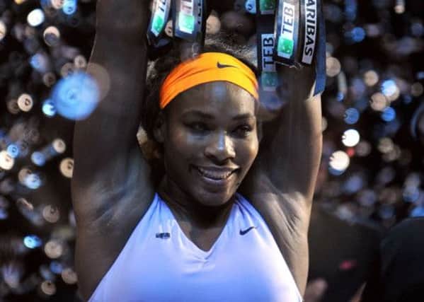 Serena Williams gets her hands on the WTA Championship trophy once again. Picture: Getty