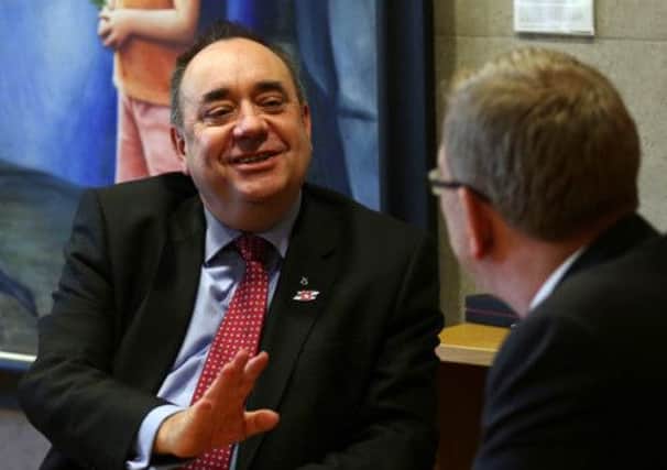 First Minister Alex Salmond talks to Unite's Len McCluskey. Picture: PA