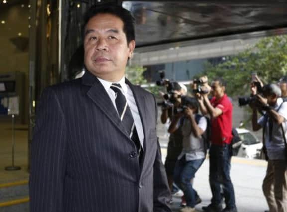 Carson Yeung outside the court in Hong Kong after giving testimony recently. Picture: Vincent Yu/AP