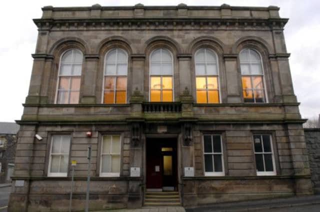 Oban Sheriff Court: Jonathan Barton denies acting in a racially aggravated manner. Picture: Jane Barlow