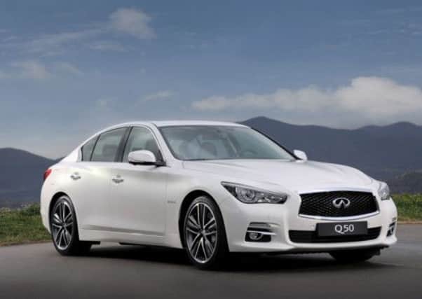 The Infiniti Q50 combines a potent hybrid powertrain with mind-boggling levels of technology