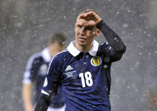 Kenny Miller in action for Scotland in January. Picture: Robert Perry