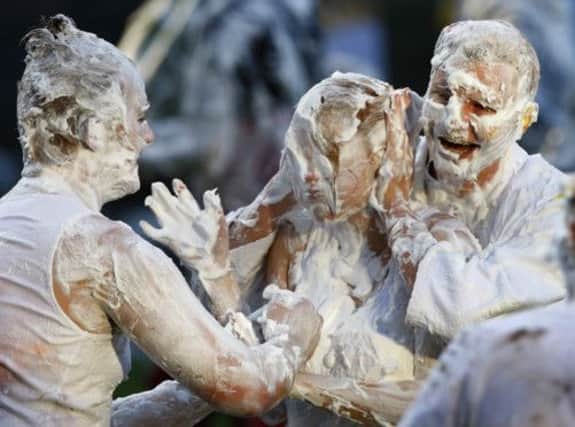 The event ends with a  traditional foam fight in St Salvators Quad on Monday morning.  Picture: Getty