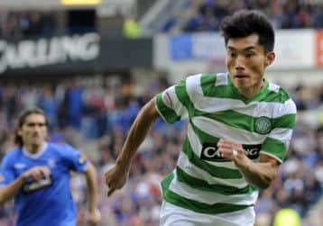 Chinese former Celtic player Zheng Zhi in action against Rangers at Ibrox in 2009. Picture: Jane Barlow
