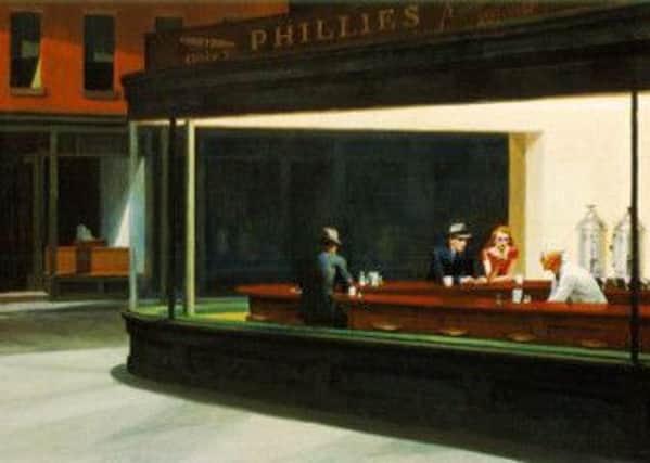 Detail from Nighthawks  artist Edward Hopper said he was painting the loneliness of a large city. Picture: Complimentary