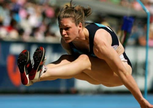 Competing during the Long Jump Qualifying at Melbourne, 2006. Picture: Getty