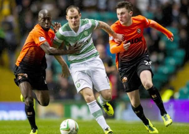 Celtic and Dundee United in action this weekend. 58 SPFL games will be shown live in China every year under the deal. Picture: SNS