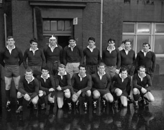 MCPartlin (2nd row, 3rd from right) won six Scottish caps and played with a smile on his face. Picture: Contributed