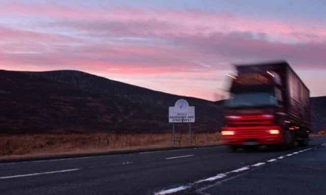 Scotland's rural communities struggle with high fuel costs - pictured is the A9 near Dalwinnie