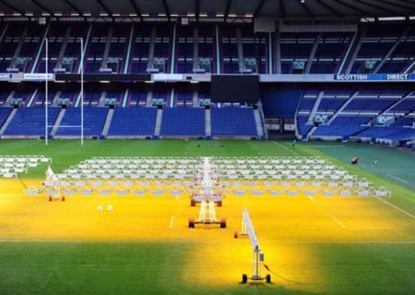 The playing surface at Murrayfield has had the grass roots eaten by worms. Picture: Ian Rutherford