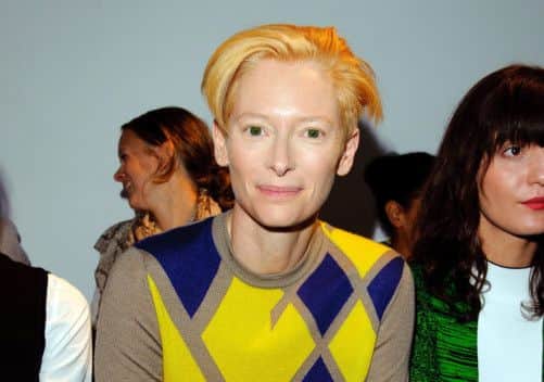 Tilda Swinton, the face of Pringle in ad campaign. Picture: Getty