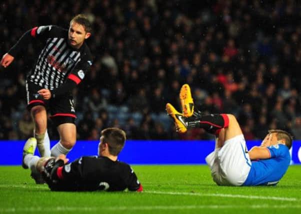 Andy Little: Stretchered off. Picture: Getty