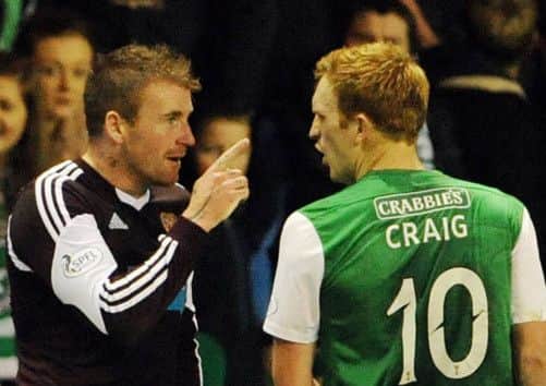 Stevenson and Craig exchange words. Picture: Ian Rutherford