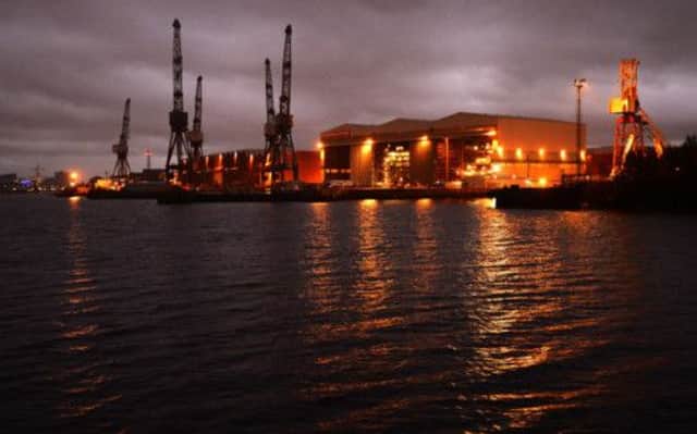 The  BAE systems yard at Govan on the River Clyde. Picture: PA