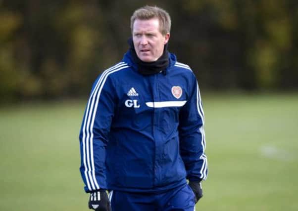 Hearts Manager Gary Locke prepares his team for the weekend match against Aberdeen. Picture: SNS
