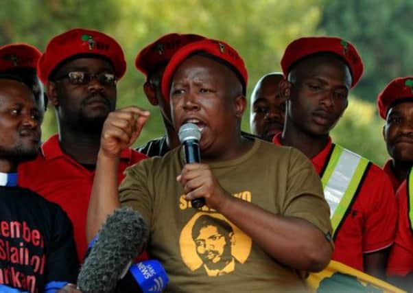 Julius Malema addresses miners who marched on Pretoria in September. Picture: Getty