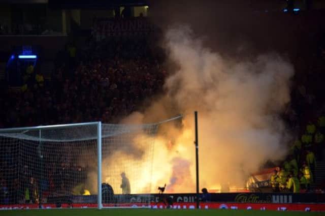 Croatia fans let off flares at Hampden during the World Cup Qualifier last month. Picture: SNS
