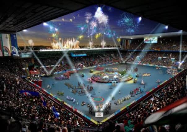 An artist's impression of the Glasgow 2014 opening ceremony at Celtic Park. Picture: Contributed