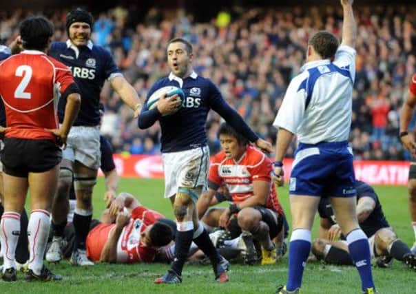 Greg Laidlaw: His points tally was crucial to recording a commanding victory. Picture: Ian Rutherford
