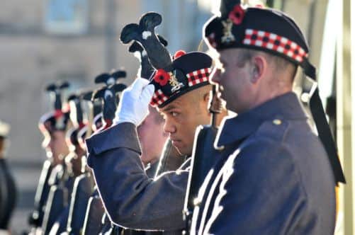 Soldiers at City Chambers in Edinburgh. Picture: Jon Savage