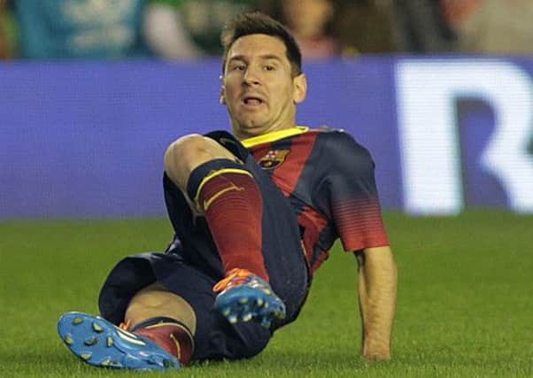Lionel Messi will miss Barcelona's Champions League group matches against Celtic and Ajax. Picture: AP