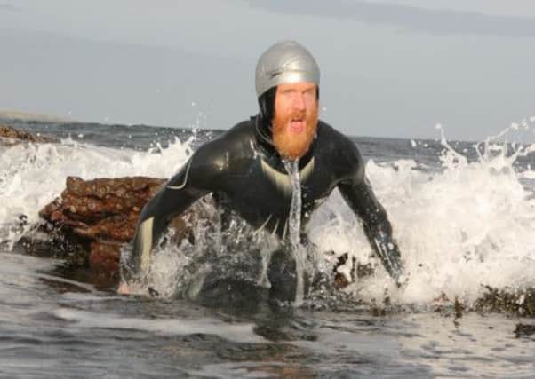 Sean Conway today became the first to swim the length of Britain. Picture: Peter Jolly