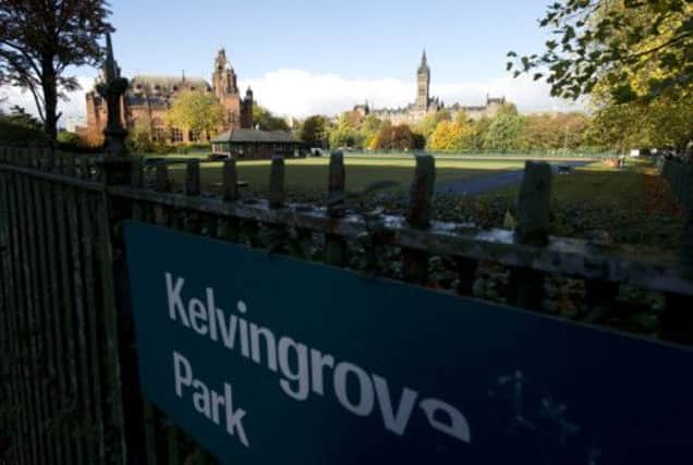 The bowling arena is in the shadows of the Kelvingrove Art Gallery and Glasgow University. Picture: SNS