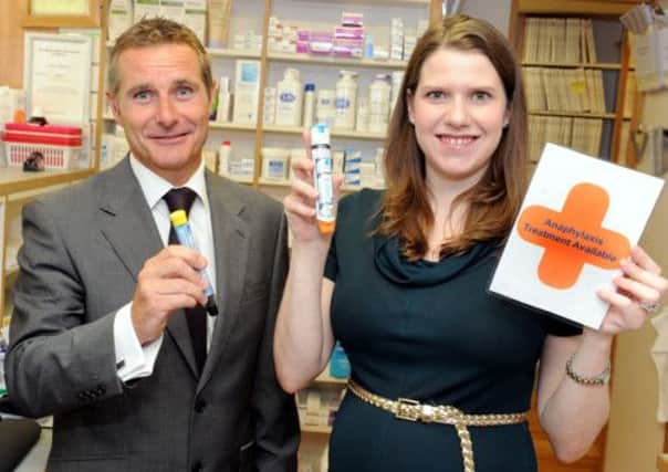 MP Jo Swinson at the launch of the Anaphylaxis scheme. Picture: Emma Mitchell