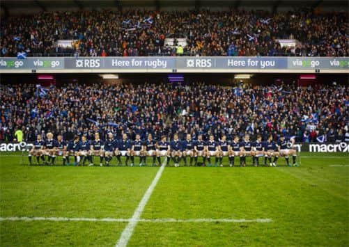 Fans and players come together for the largest Scotland rugby team photo. Picture: Contributed