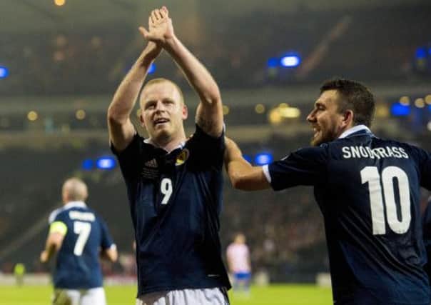 Steven Naismith celebrates his goal for Scotland in last months win over Croatia at Hampden. Picture: SNS