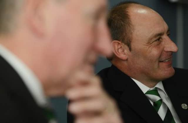 Terry Butcher and Maurice Malpas at Easter Road yesterday. Picture: Neil Hanna