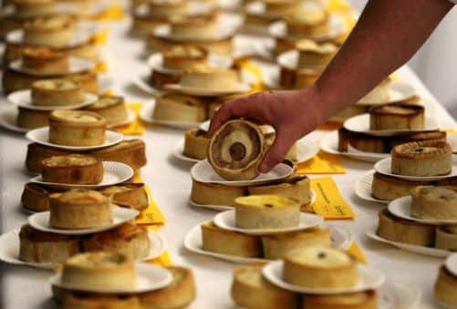 Scotch Pies are laid out for judging at the 15th World Scotch Pie Championship. Picture: PA