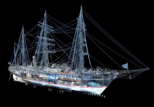 The RSS Discovery has been scanned by a 3D laser for the first time as part of a project to help maintain the historic boat. Picture: Contributed