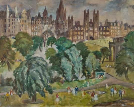Edinburgh Skyline and Princes St Gardens, a watercolour by Adam Bruce Thomson, who continued the tradition of superb Scottish draughtsmanship. Picture: Contributed