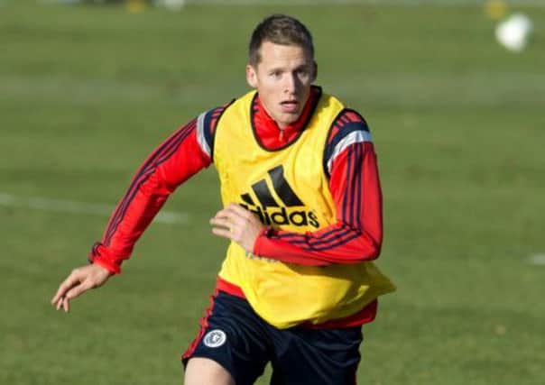 Christophe Berra training ahead of Scotland's clash with the USA. Picture: SNS