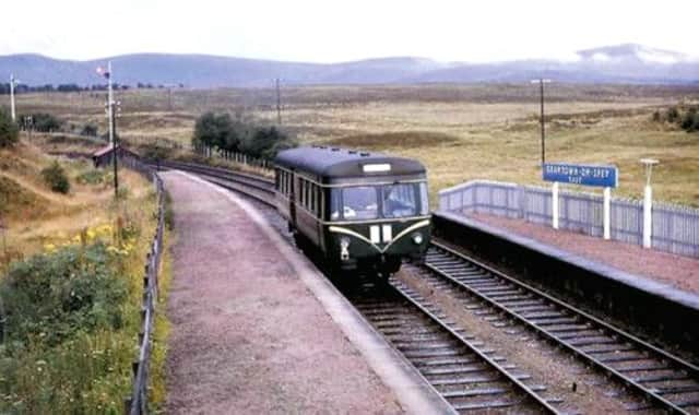 A railbus heads out of Granton-on-Spey East on the Speyside Line in the early 1960s. Picture: Contributed